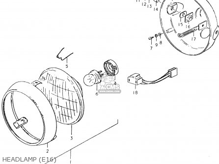 HEADLAMP (E16) - SP400 1980 (T) (01 02 04 E06 E15 E16 E17 E21 E24 E25 E30 E34 E39