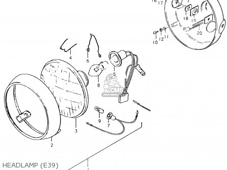 HEADLAMP (E39) - SP400 1980 (T) (01 02 04 E06 E15 E16 E17 E21 E24 E25 E30 E34 E39
