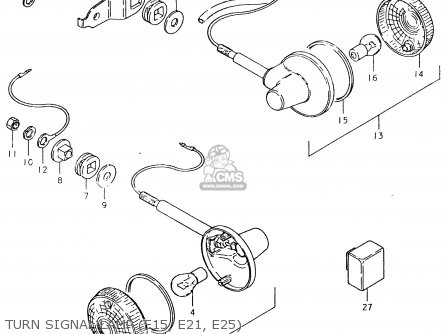 TURN SIGNAL LAMP (E15, E21, E25) - SP400 1980 (T) (01 02 04 E06 E15 E16 E17 E21 E24 E25 E30 E34 E39