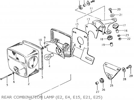 REAR COMBINATION LAMP (E2, E4, E15, E21, E25) - SP400 1980 (T) (01 02 04 E06 E15 E16 E17 E21 E24 E25 E30 E34 E39