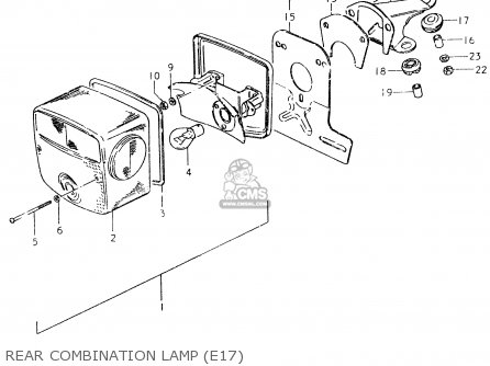 REAR COMBINATION LAMP (E17) - SP400 1980 (T) (01 02 04 E06 E15 E16 E17 E21 E24 E25 E30 E34 E39