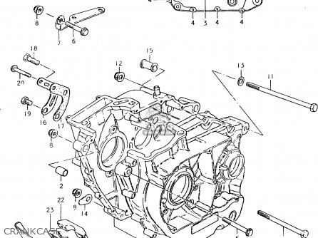 CRANKCASE - SP400 1980 (T) (01 02 04 E06 E15 E16 E17 E21 E24 E25 E30 E34 E39