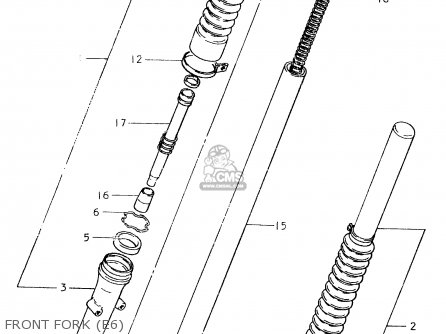 FRONT FORK (E6) - SP400 1980 (T) (01 02 04 E06 E15 E16 E17 E21 E24 E25 E30 E34 E39