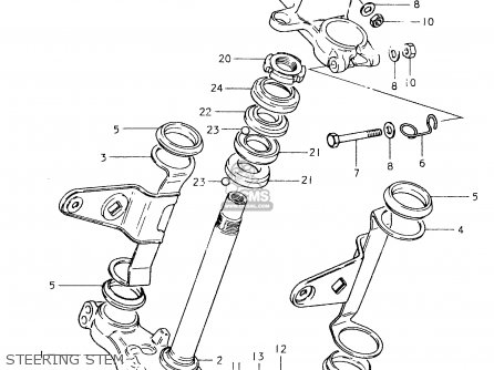 STEERING STEM - SP400 1980 (T) (01 02 04 E06 E15 E16 E17 E21 E24 E25 E30 E34 E39