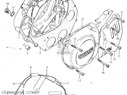 CRANKCASE COVER - SP400 1980 (T) (01 02 04 E06 E15 E16 E17 E21 E24 E25 E30 E34 E39