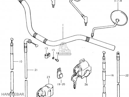 HANDLEBAR - SP400 1980 (T) (01 02 04 E06 E15 E16 E17 E21 E24 E25 E30 E34 E39