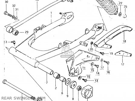 REAR SWINGING ARM - SP400 1980 (T) (01 02 04 E06 E15 E16 E17 E21 E24 E25 E30 E34 E39