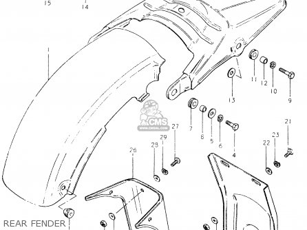 REAR FENDER - SP400 1980 (T) (01 02 04 E06 E15 E16 E17 E21 E24 E25 E30 E34 E39