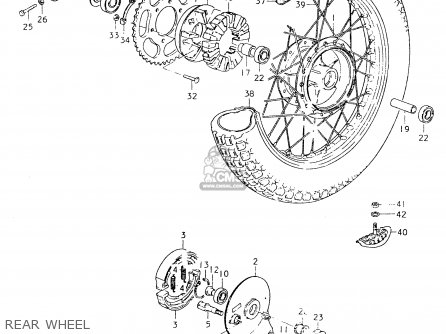 REAR WHEEL - SP400 1980 (T) (01 02 04 E06 E15 E16 E17 E21 E24 E25 E30 E34 E39