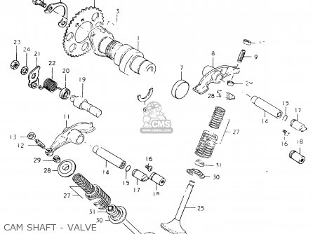 CAM SHAFT - VALVE - SP400 1980 (T) (01 02 04 E06 E15 E16 E17 E21 E24 E25 E30 E34 E39