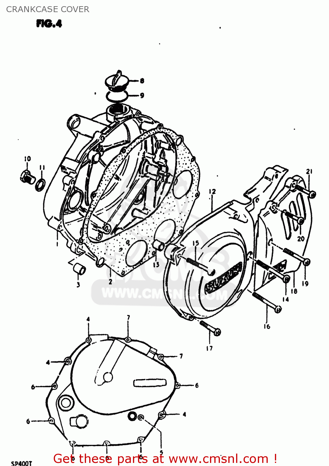 CRANKCASE COVER SP400 1980 (T) USA (E03)