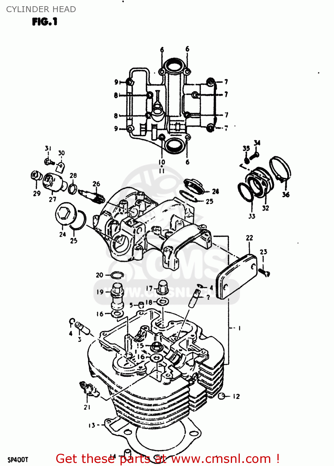CYLINDER HEAD SP400 1980 (T) USA (E03)