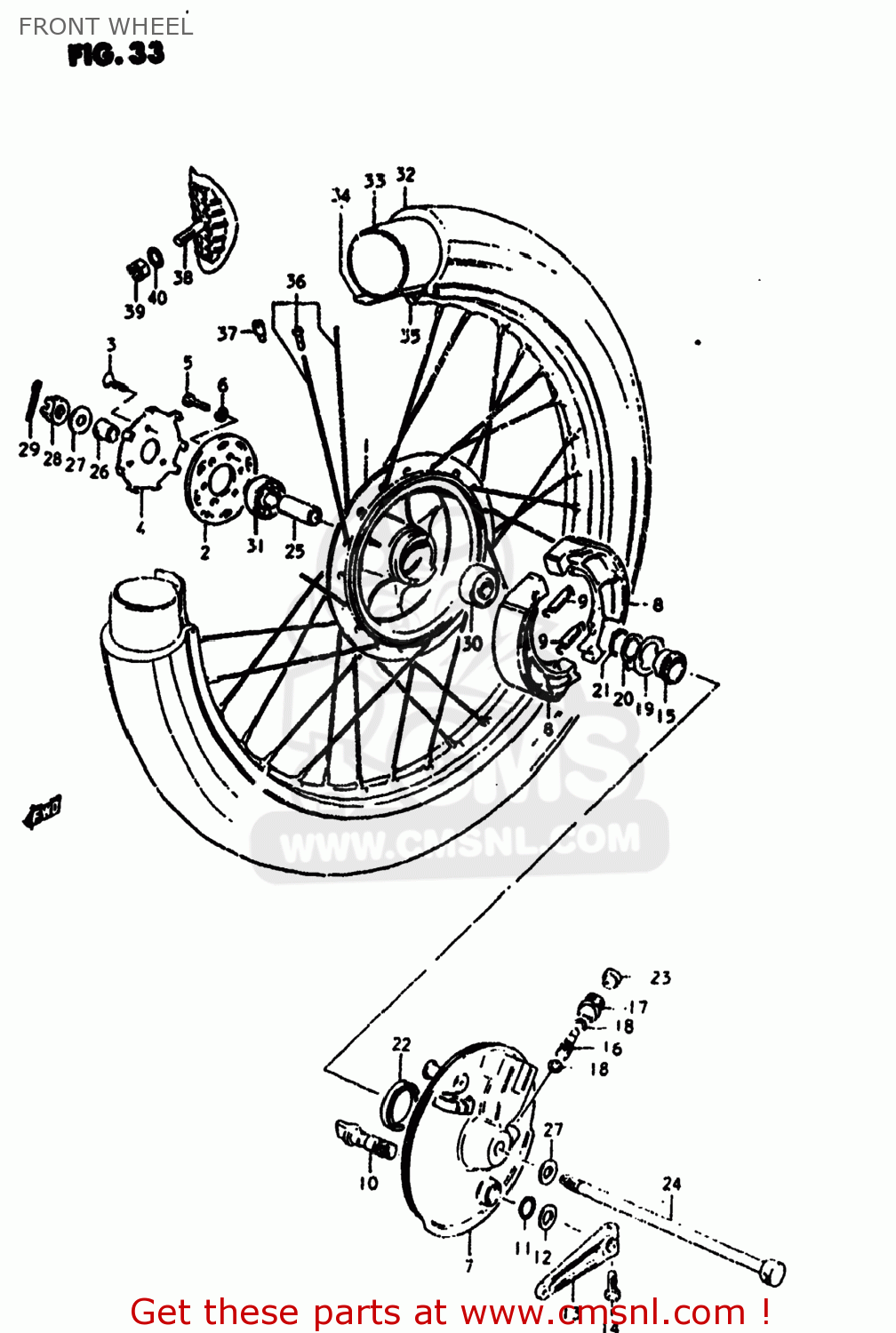 FRONT WHEEL SP400 1980 (T) USA (E03)