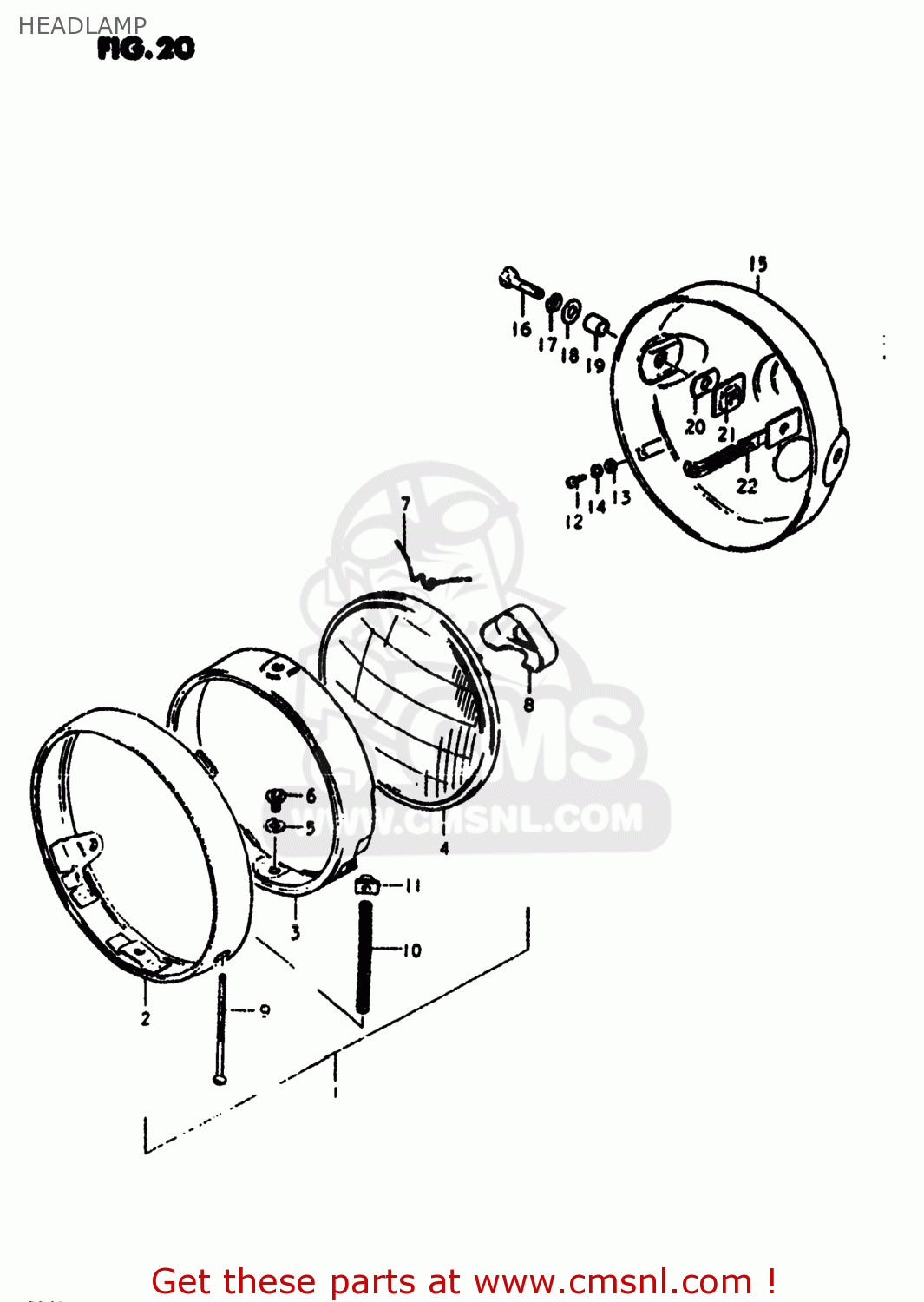 HEADLAMP SP400 1980 (T) USA (E03)