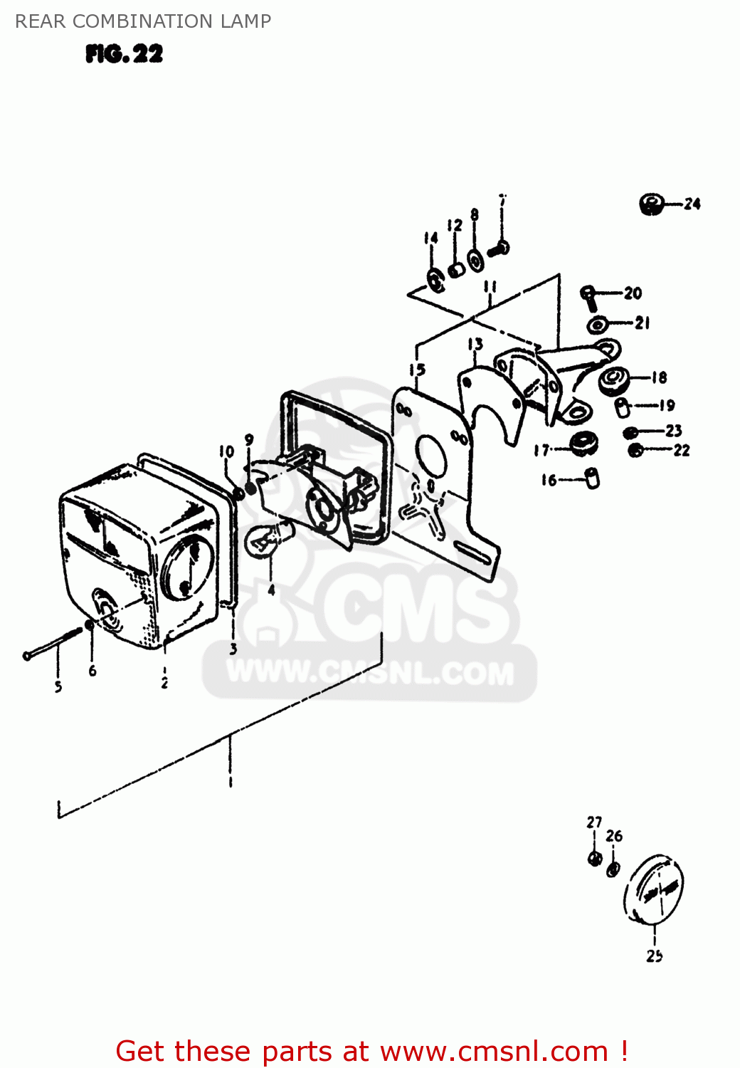 REAR COMBINATION LAMP SP400 1980 (T) USA (E03)