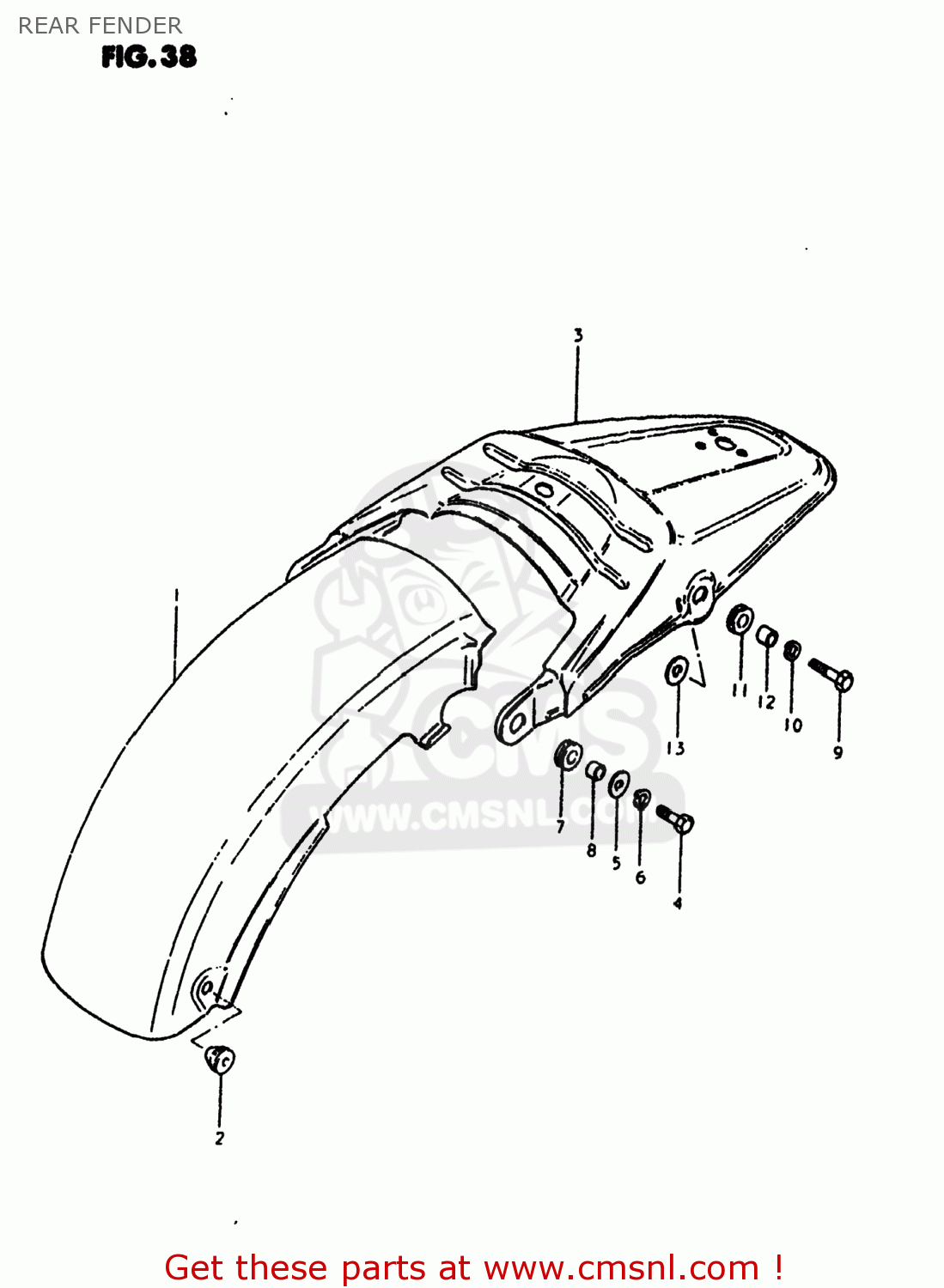 REAR FENDER SP400 1980 (T) USA (E03)