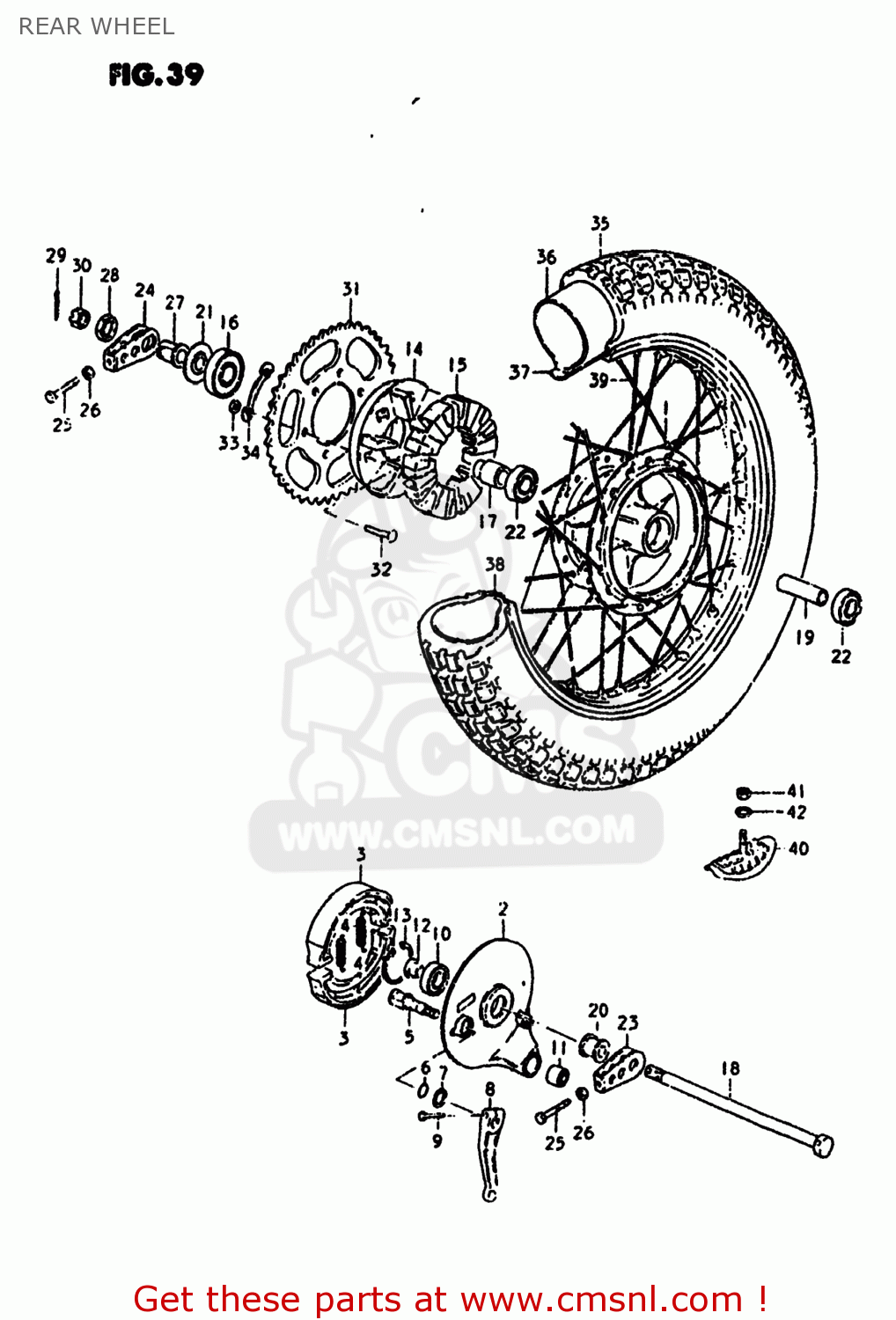 REAR WHEEL SP400 1980 (T) USA (E03)