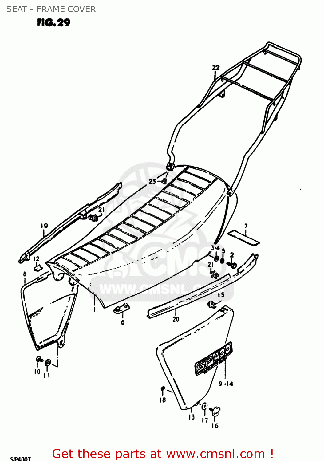 SEAT - FRAME COVER SP400 1980 (T) USA (E03)