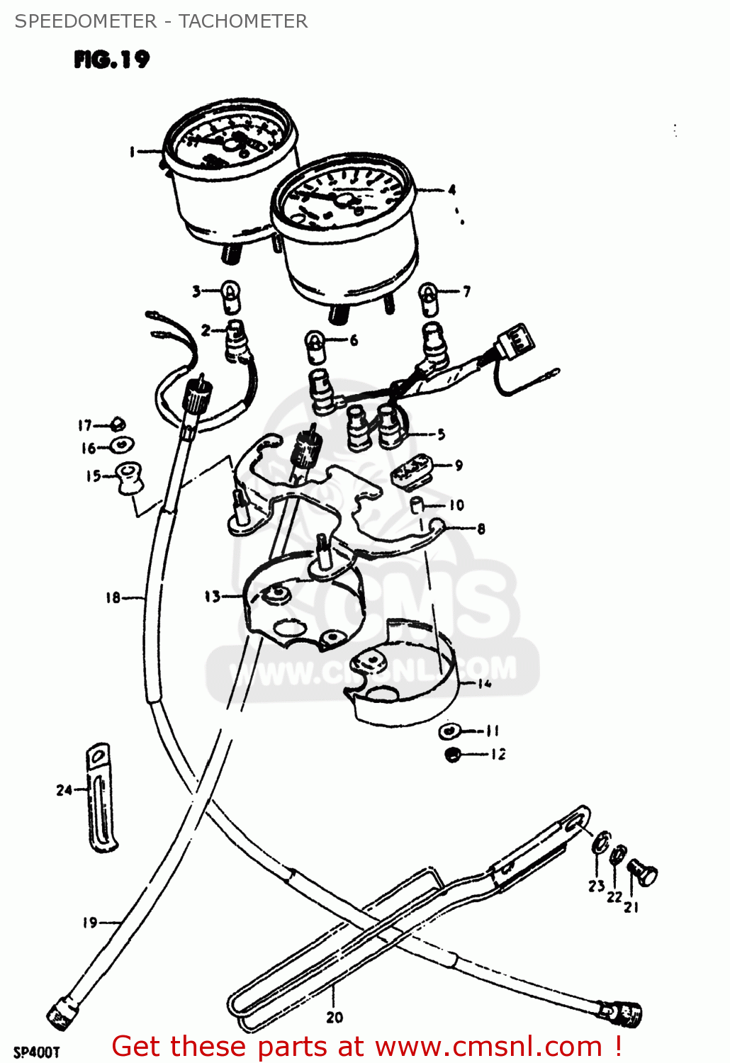 SPEEDOMETER - TACHOMETER SP400 1980 (T) USA (E03)