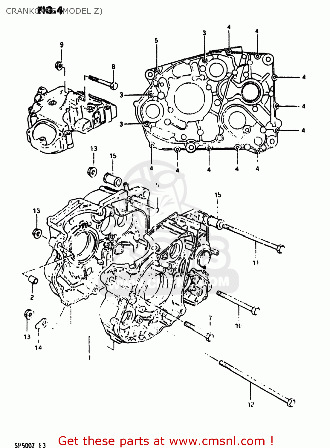 CRANKCASE (MODEL Z) SP500 1981 (X) USA (E03)
