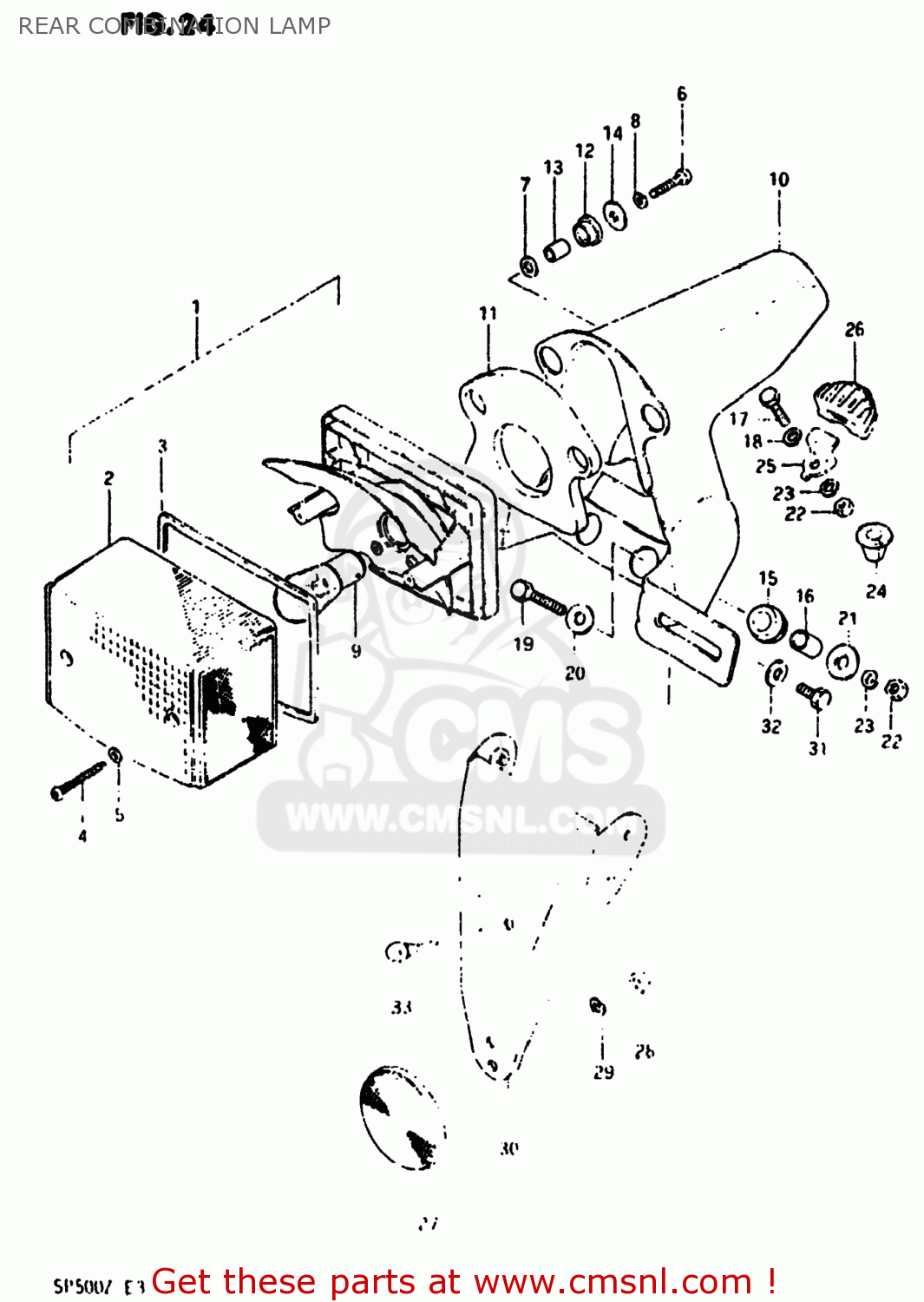 REAR COMBINATION LAMP SP500 1981 (X) USA (E03)