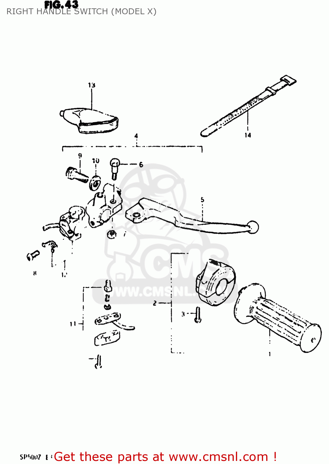 RIGHT HANDLE SWITCH (MODEL X) SP500 1981 (X) USA (E03)