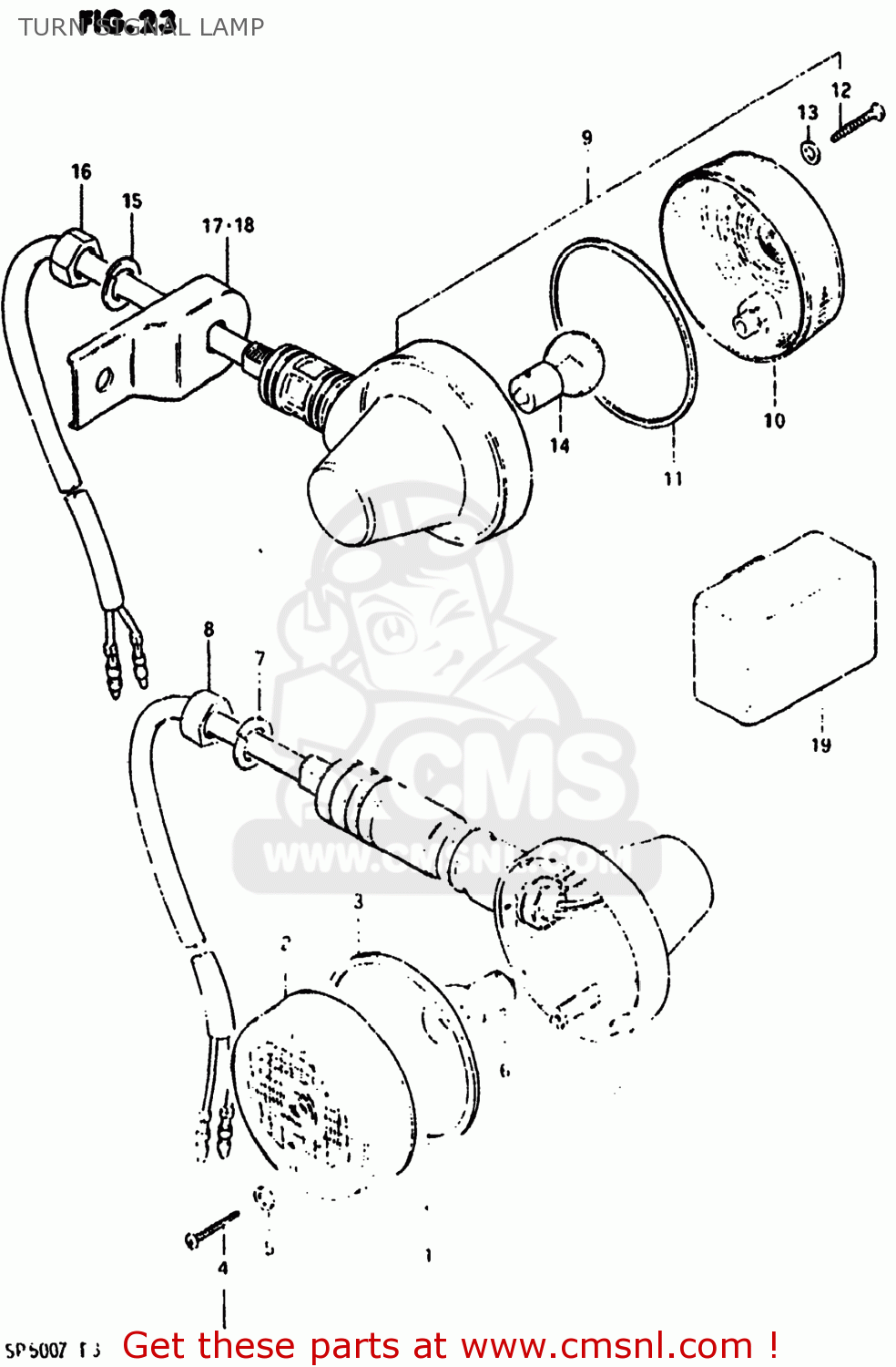 TURN SIGNAL LAMP SP500 1981 (X) USA (E03)