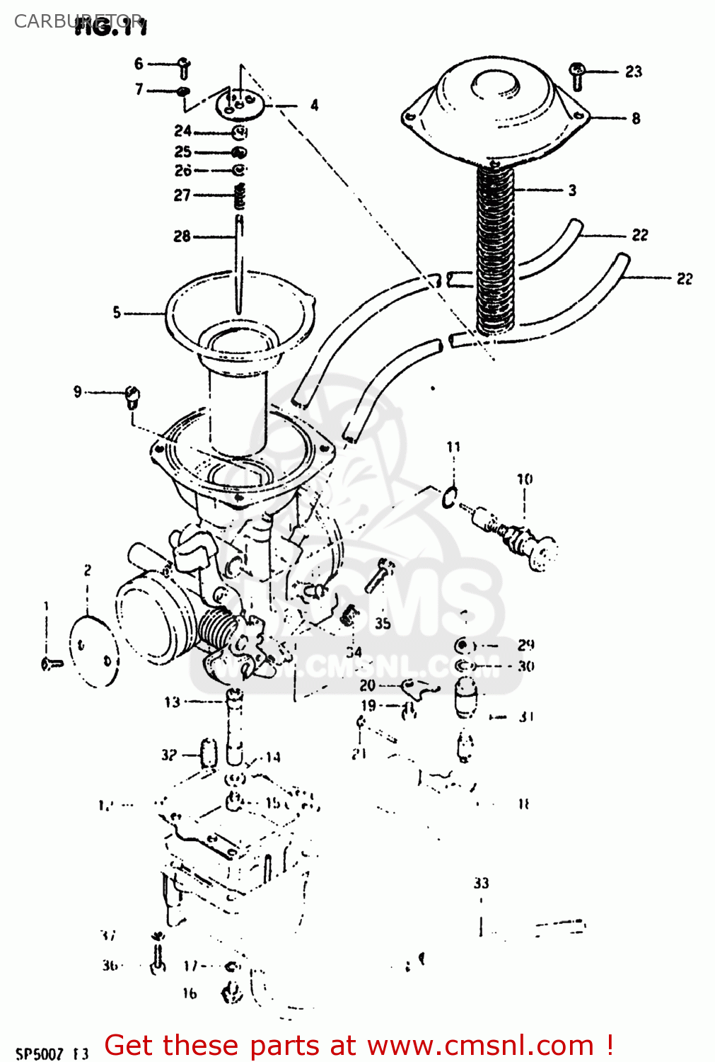 Suzuki SP500 1982 (Z) USA (E03) CARBURETOR - buy original CARBURETOR ...