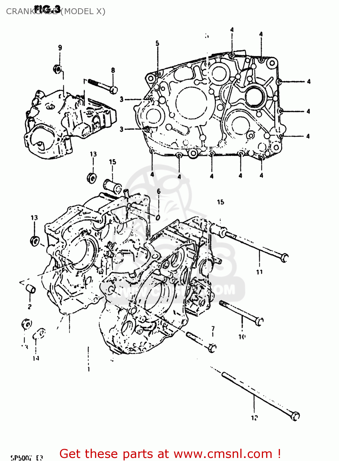CRANKCASE (MODEL X) SP500 1982 (Z) USA (E03)