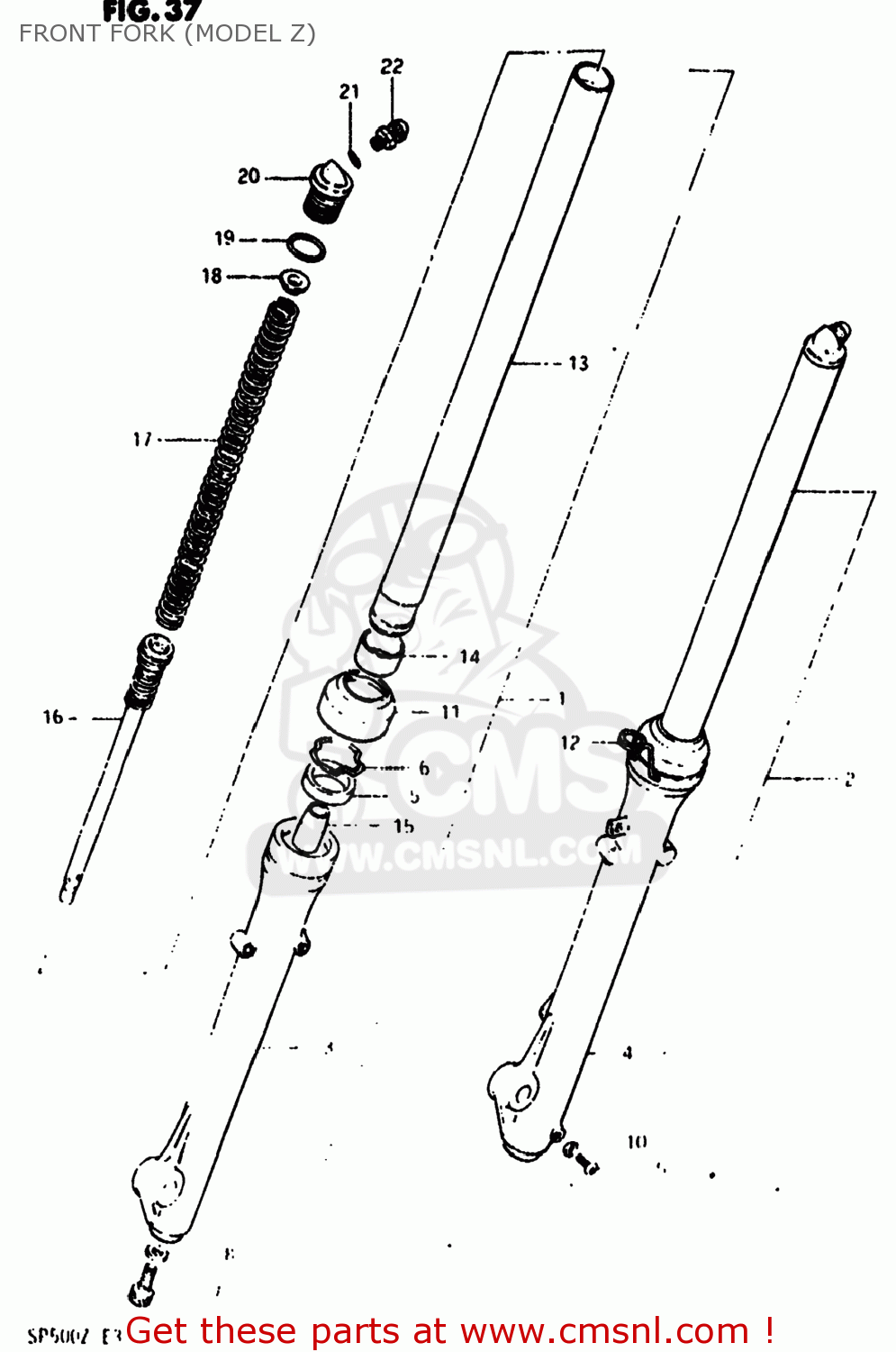 FRONT FORK (MODEL Z) SP500 1982 (Z) USA (E03)