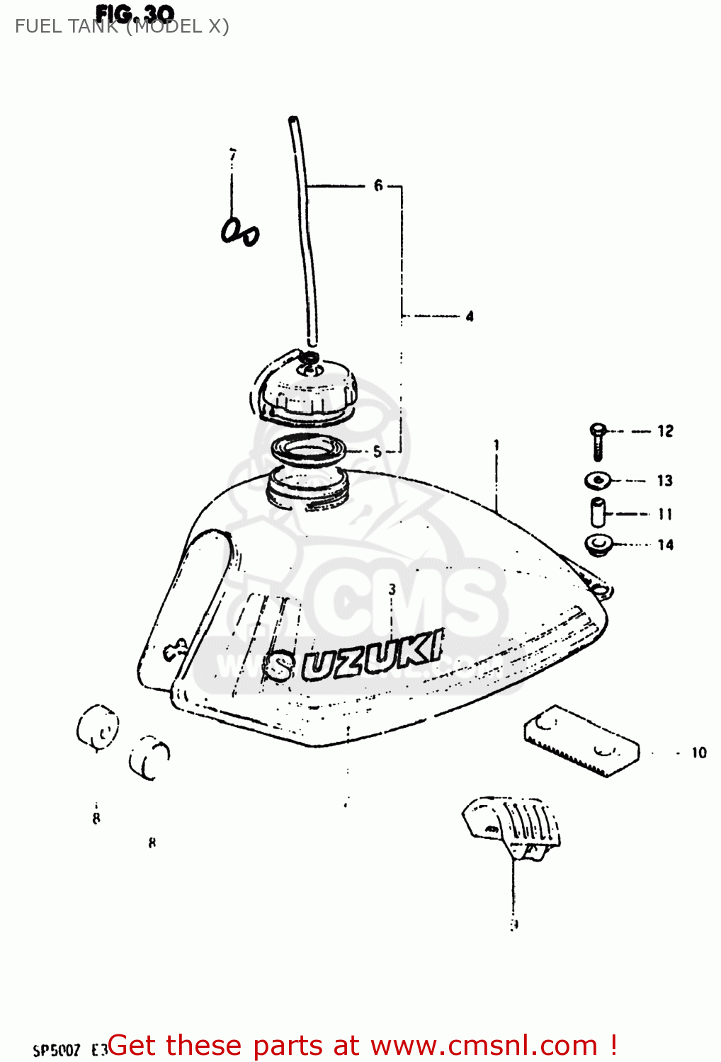 FUEL TANK (MODEL X) SP500 1982 (Z) USA (E03)