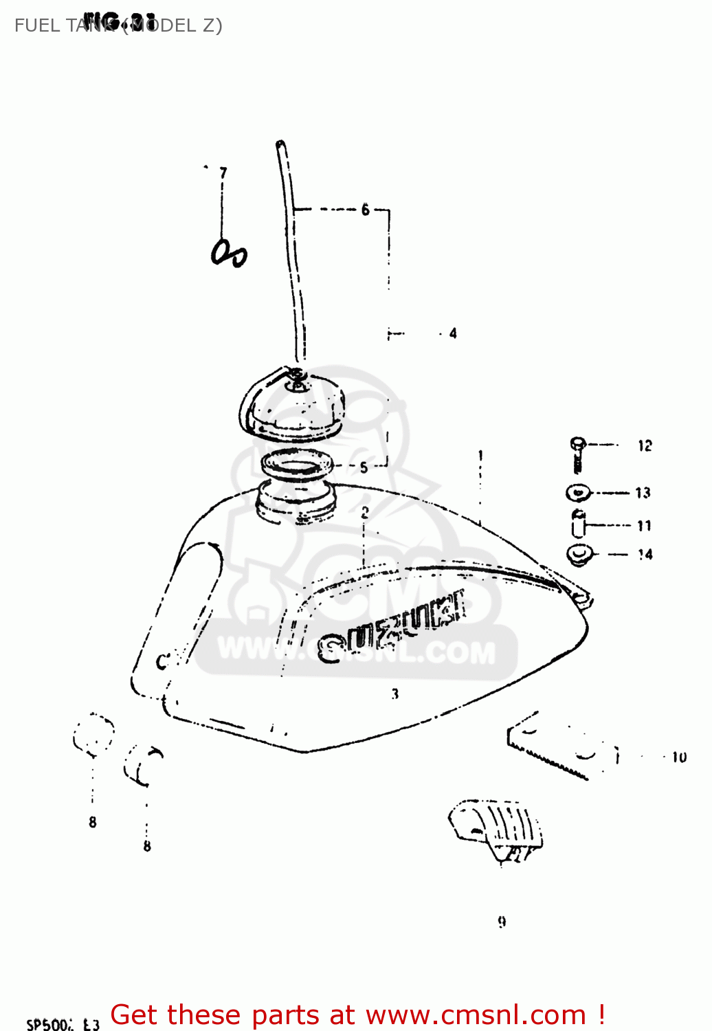 FUEL TANK (MODEL Z) SP500 1982 (Z) USA (E03)