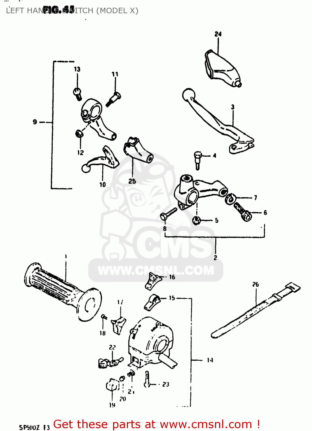 LEFT HANDLE SWITCH (MODEL X) SP500 1982 (Z) USA (E03)