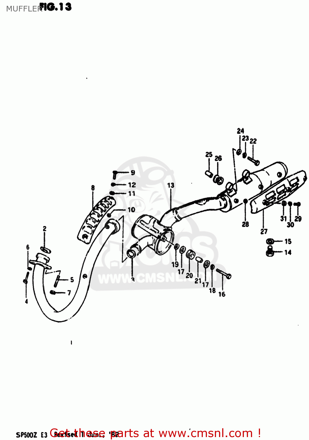 MUFFLER SP500 1982 (Z) USA (E03)