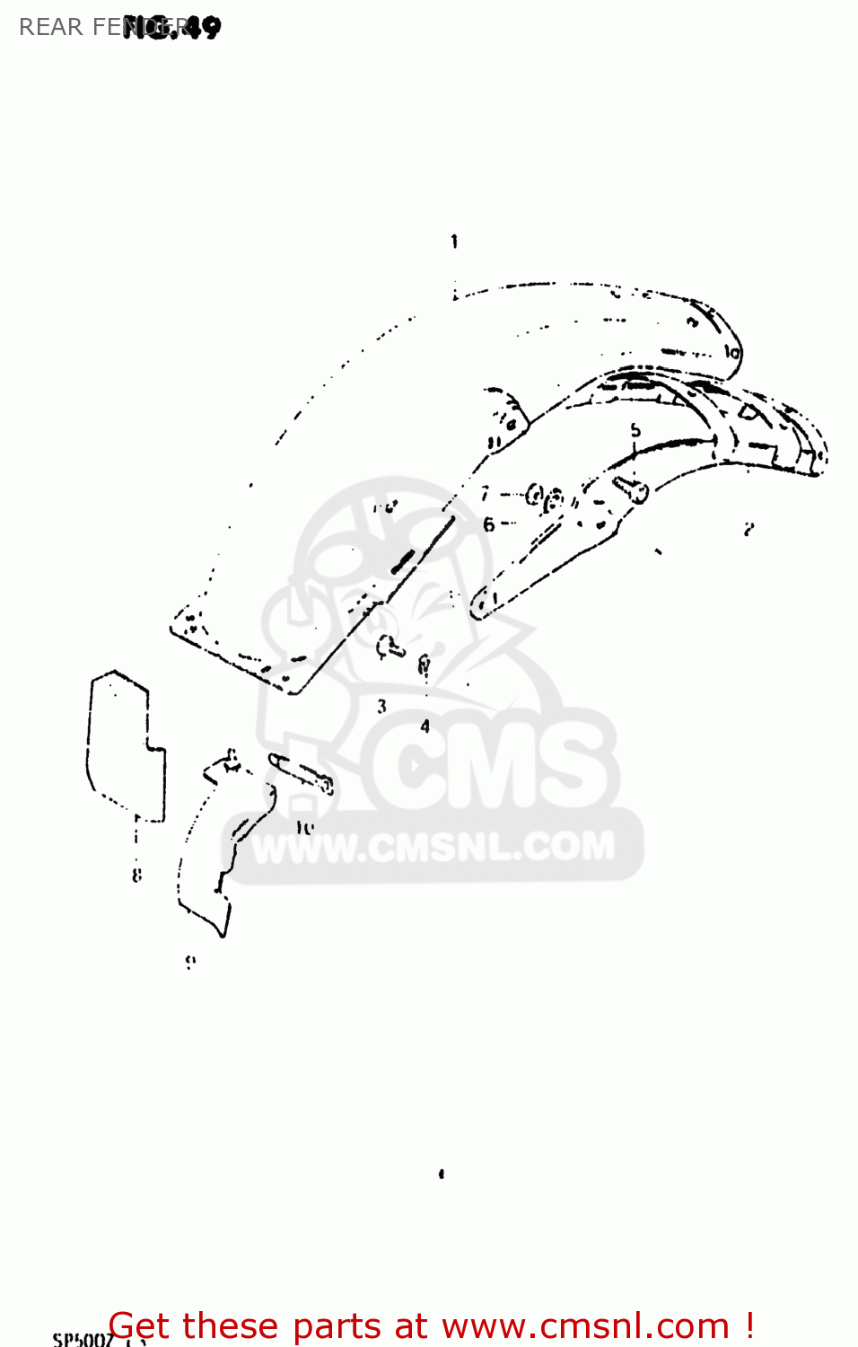 REAR FENDER SP500 1982 (Z) USA (E03)