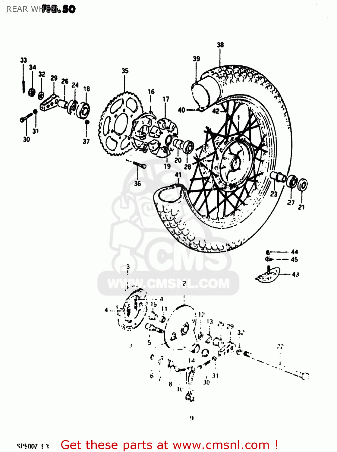 REAR WHEEL SP500 1982 (Z) USA (E03)