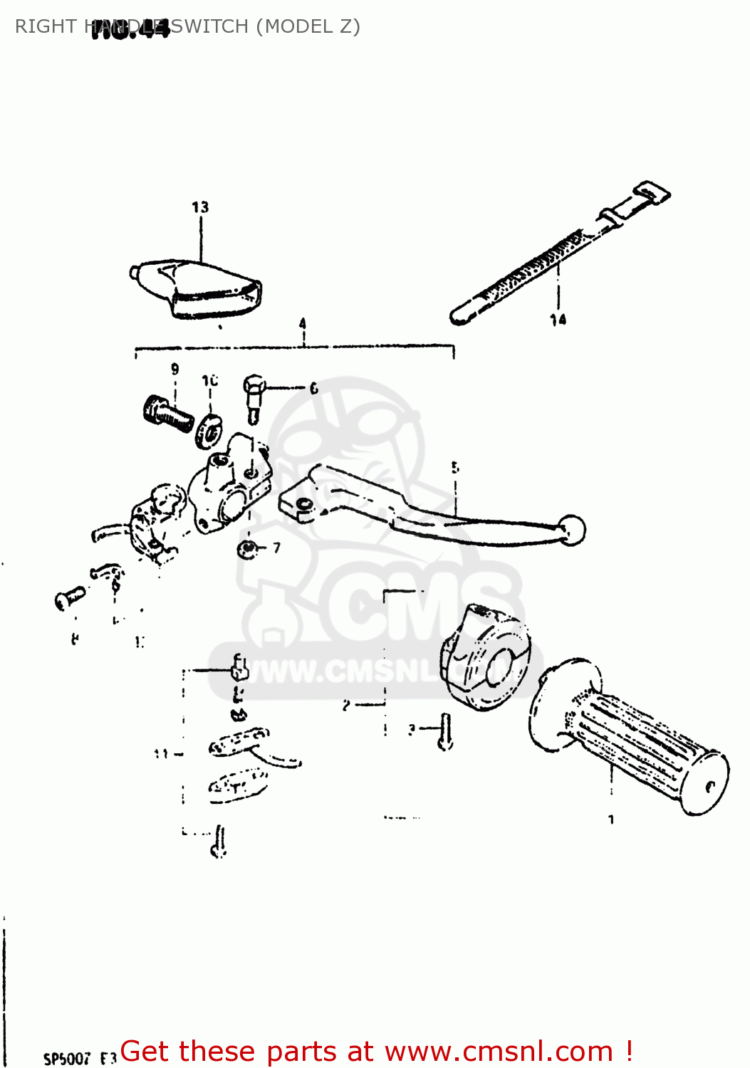 RIGHT HANDLE SWITCH (MODEL Z) SP500 1982 (Z) USA (E03)
