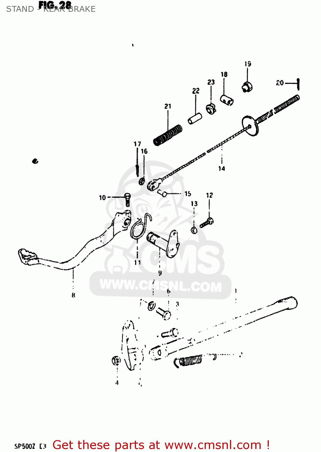 STAND - REAR BRAKE SP500 1982 (Z) USA (E03)