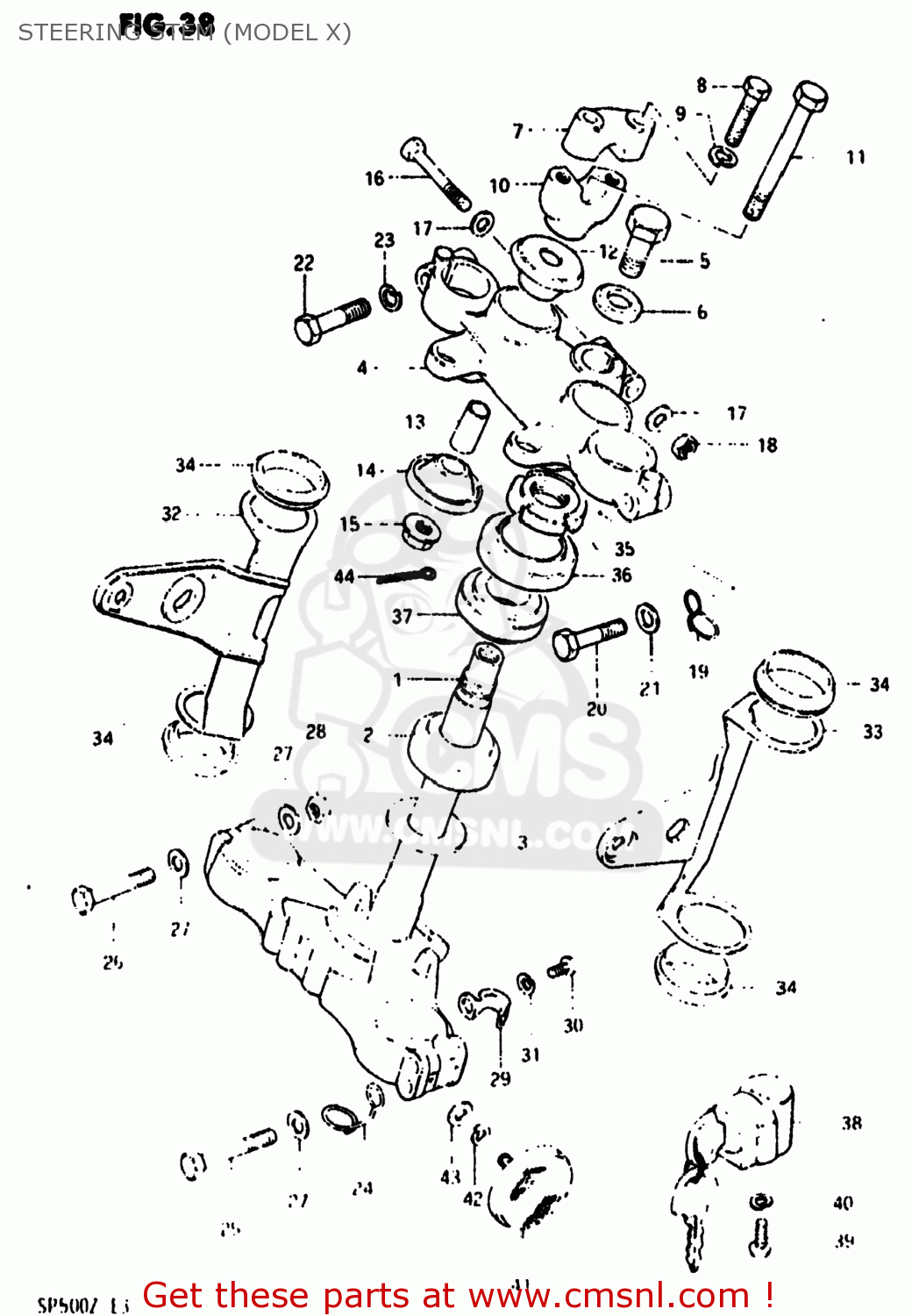 STEERING STEM (MODEL X) SP500 1982 (Z) USA (E03)