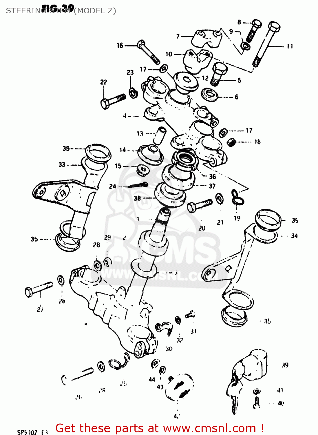 STEERING STEM (MODEL Z) SP500 1982 (Z) USA (E03)