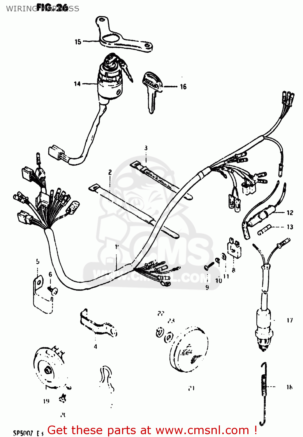 WIRING HARNESS SP500 1982 (Z) USA (E03)