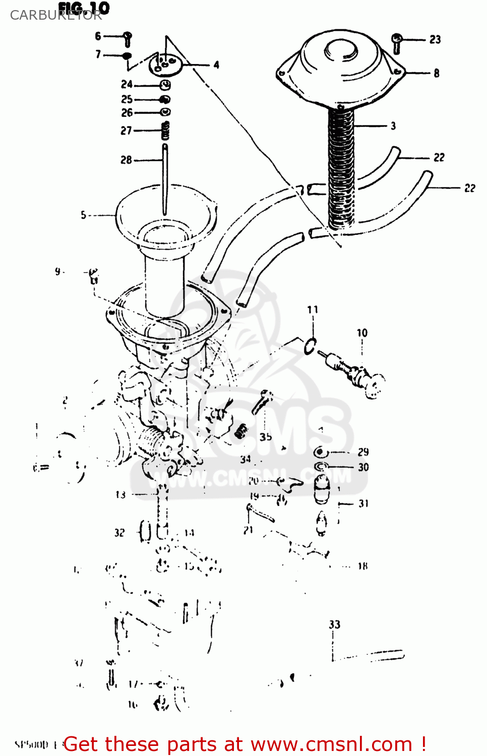 CARBURETOR SP500 1983 (D) USA (E03)