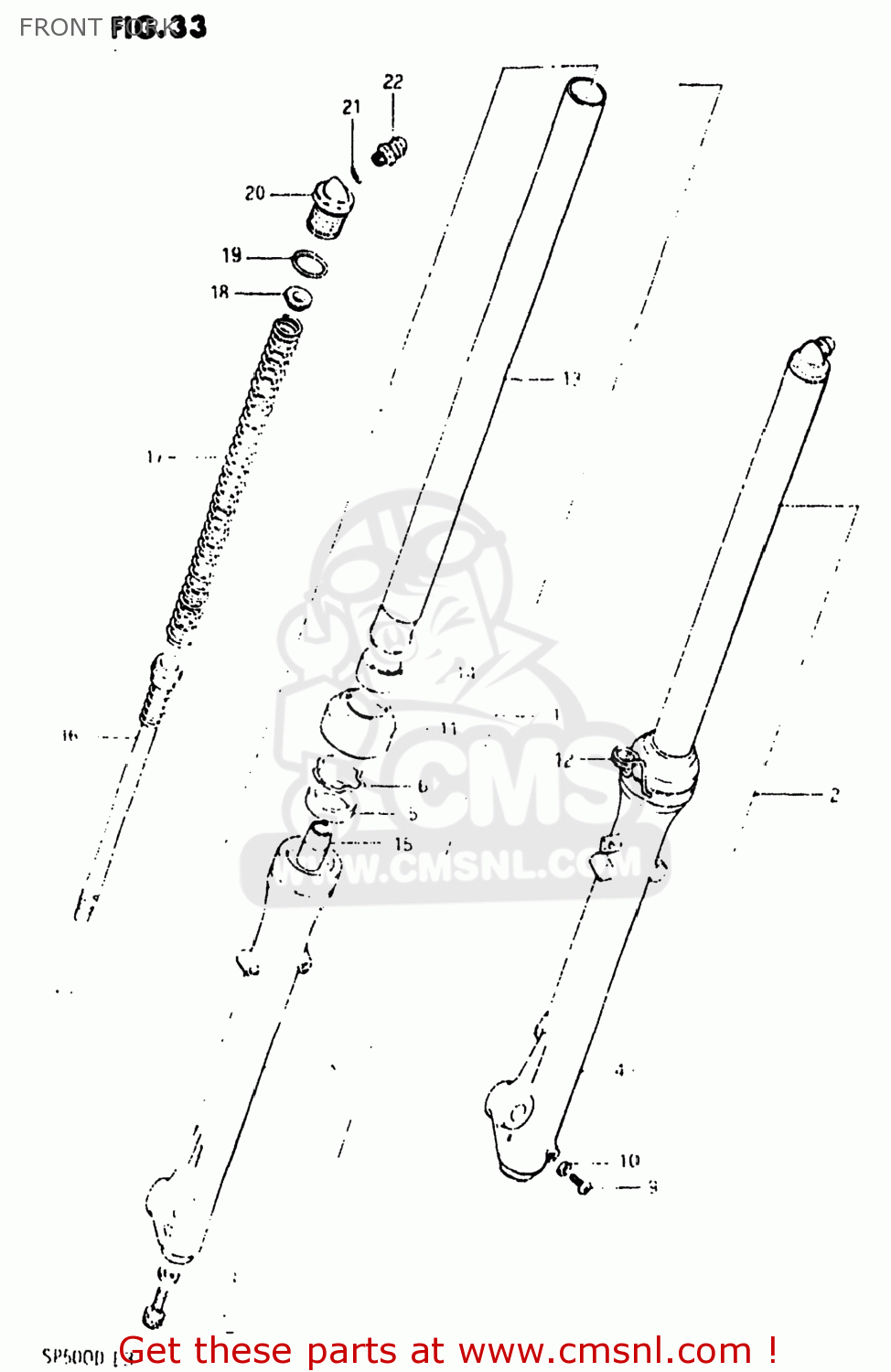 FRONT FORK SP500 1983 (D) USA (E03)