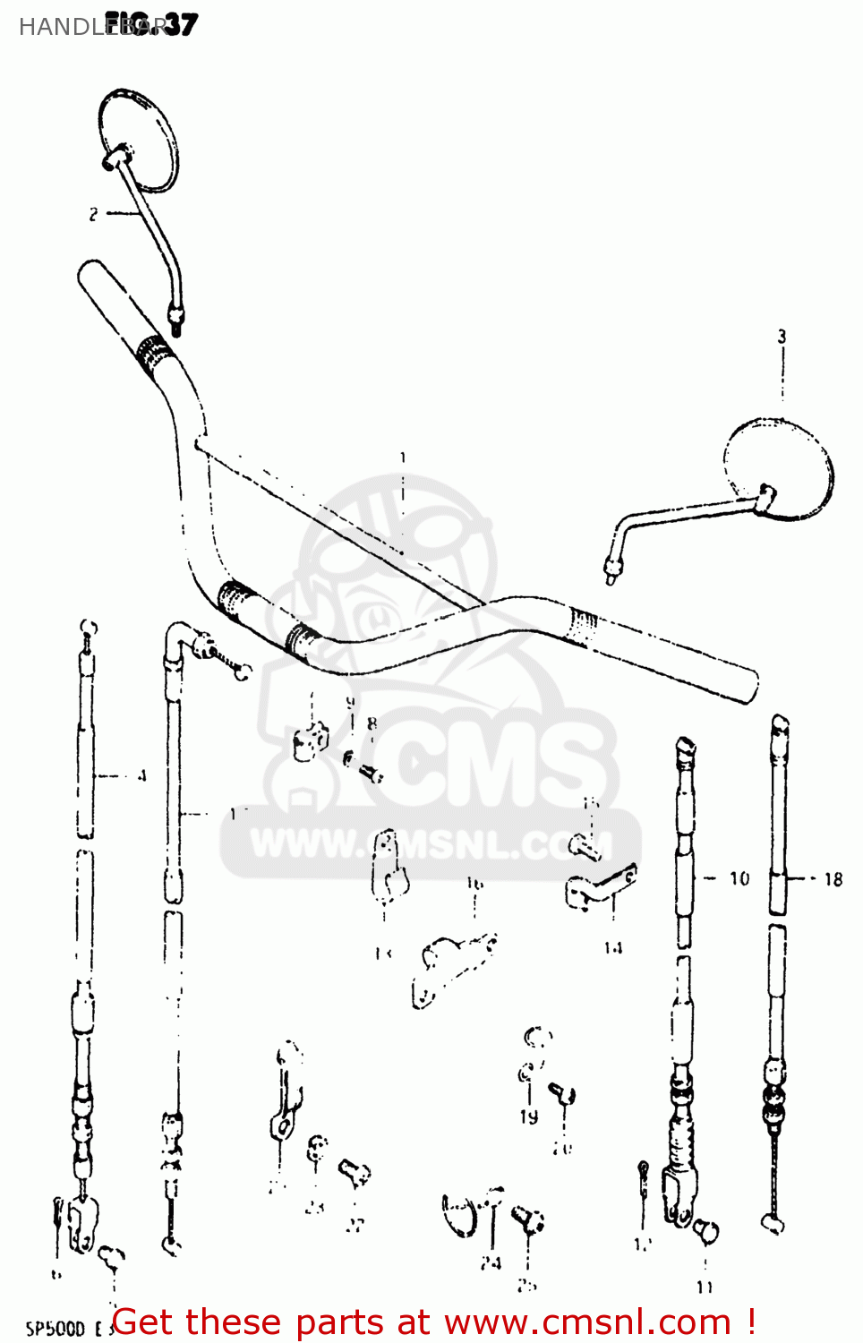 HANDLEBAR SP500 1983 (D) USA (E03)
