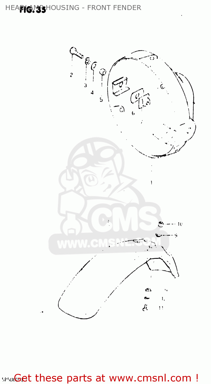 HEADLAMP HOUSING - FRONT FENDER SP500 1983 (D) USA (E03)