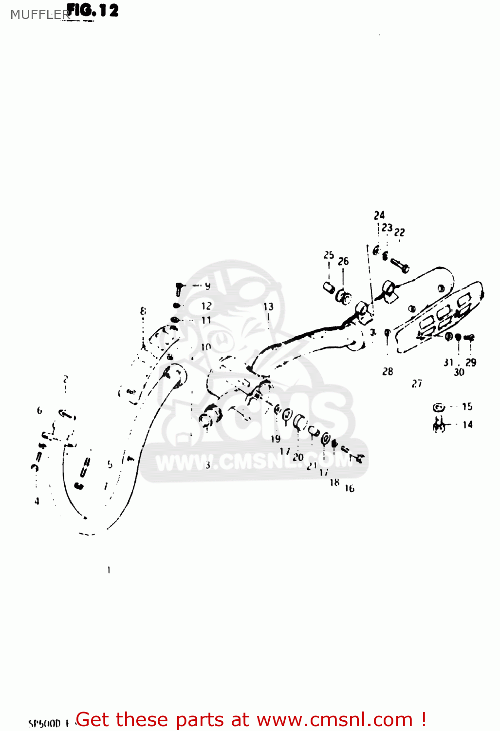 MUFFLER SP500 1983 (D) USA (E03)
