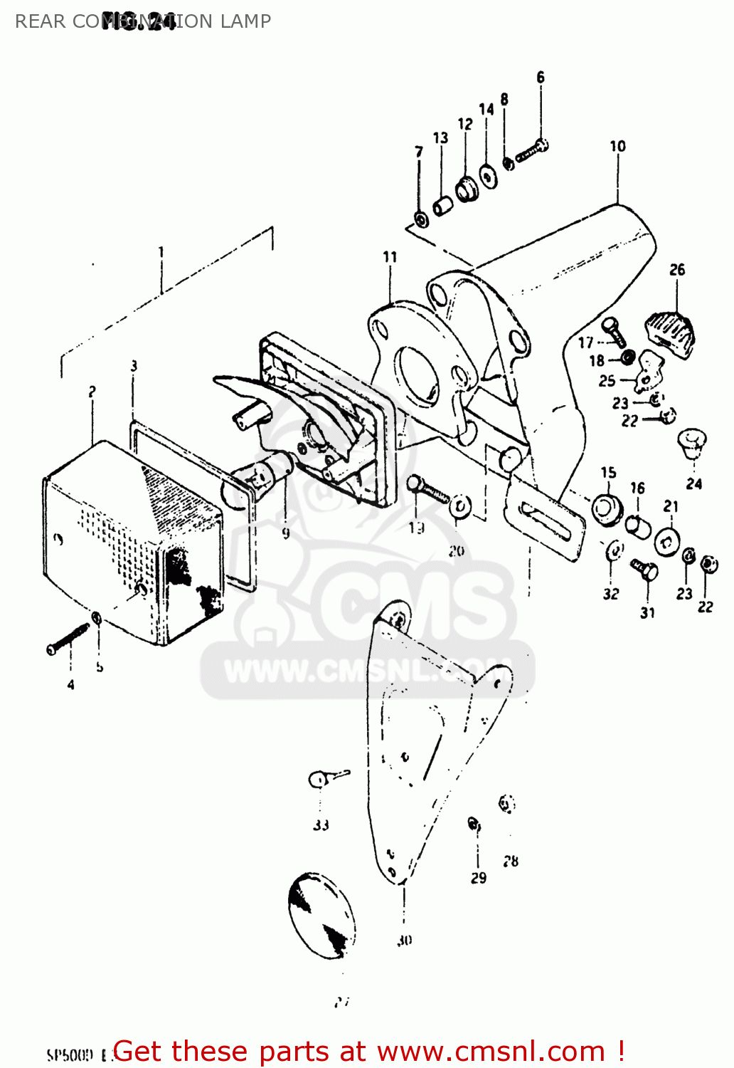 REAR COMBINATION LAMP SP500 1983 (D) USA (E03)