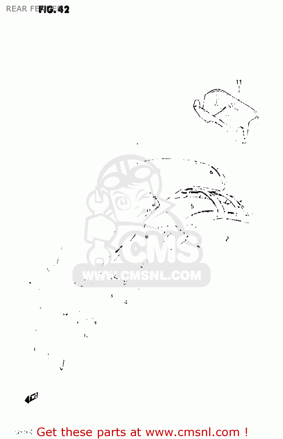 REAR FENDER SP500 1983 (D) USA (E03)