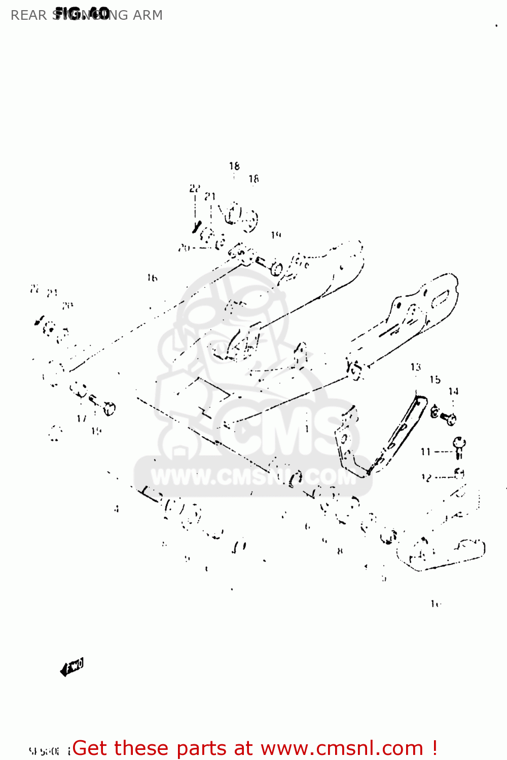 REAR SWINGING ARM SP500 1983 (D) USA (E03)