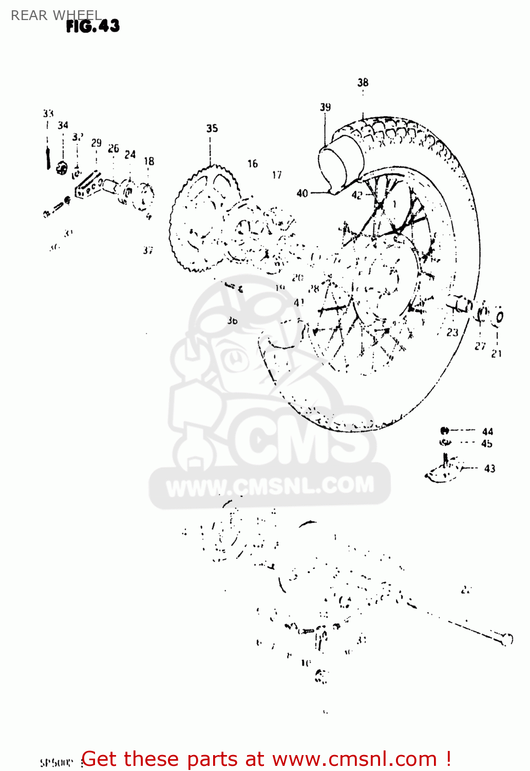 REAR WHEEL SP500 1983 (D) USA (E03)